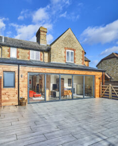 Aluminium bifold doors, aluminium bi-fold doors, extension, aluminium windows, Radwell road